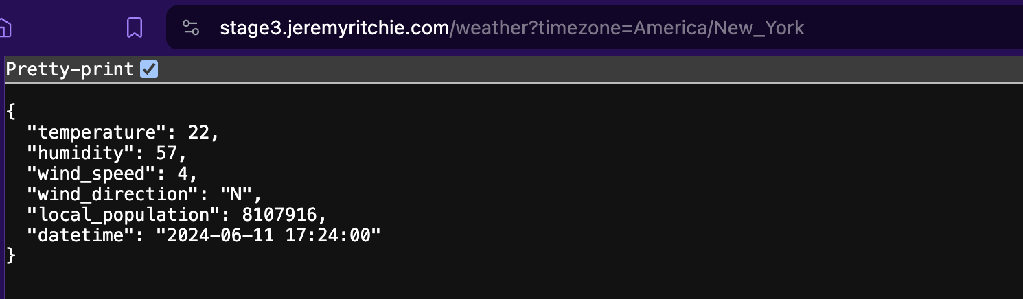 Stage 3: Weather API