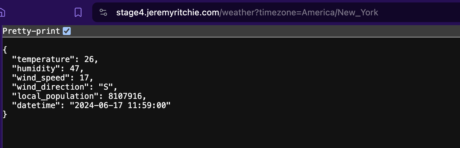 Stage 4: Weather API