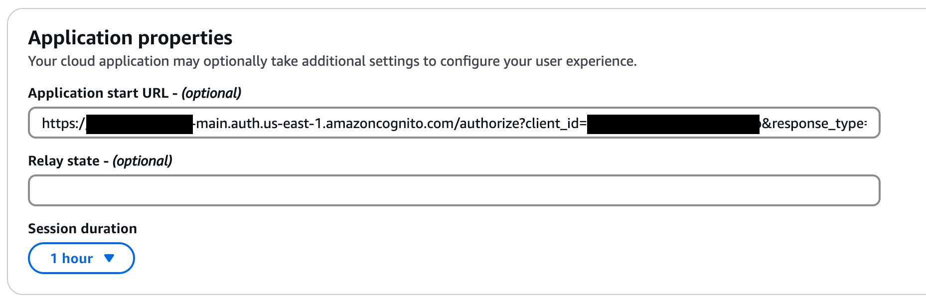 Application start URL