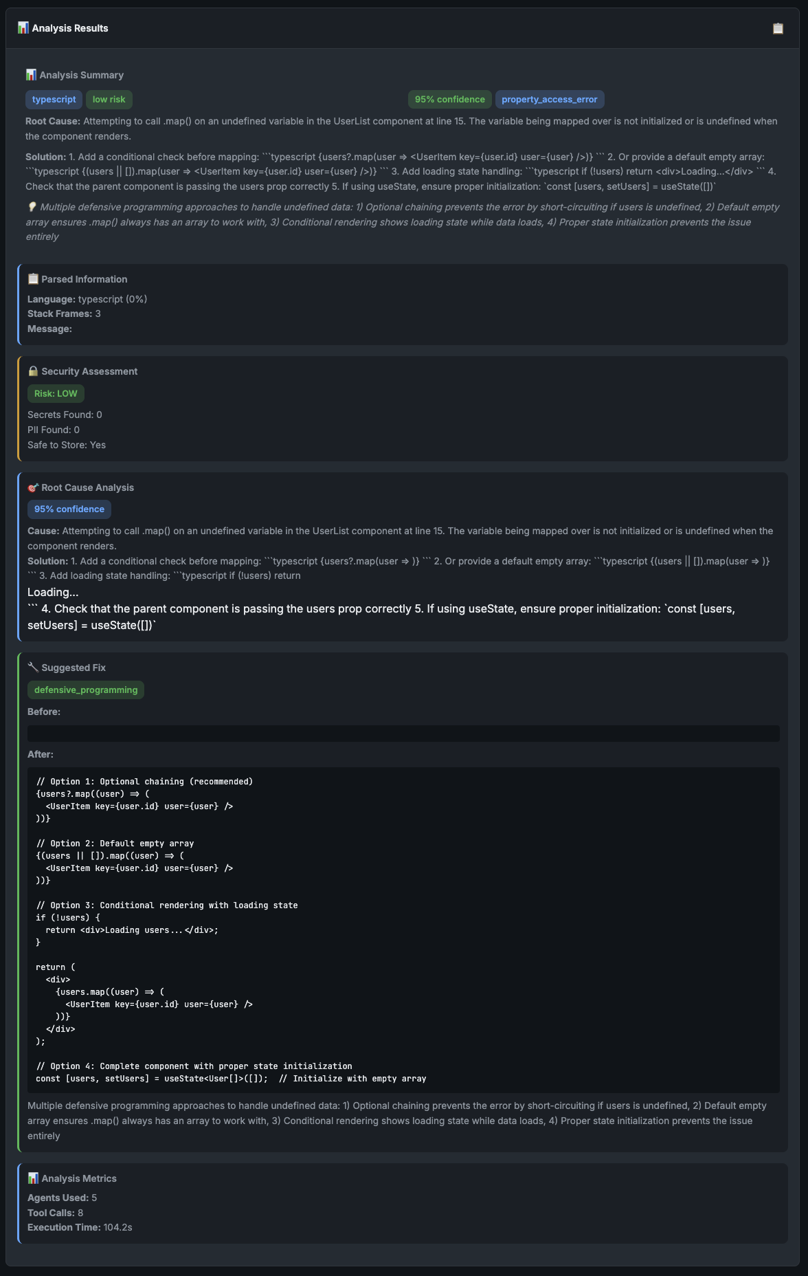 Error Debugger App - Results