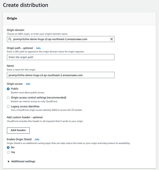 CloudFront Create 1