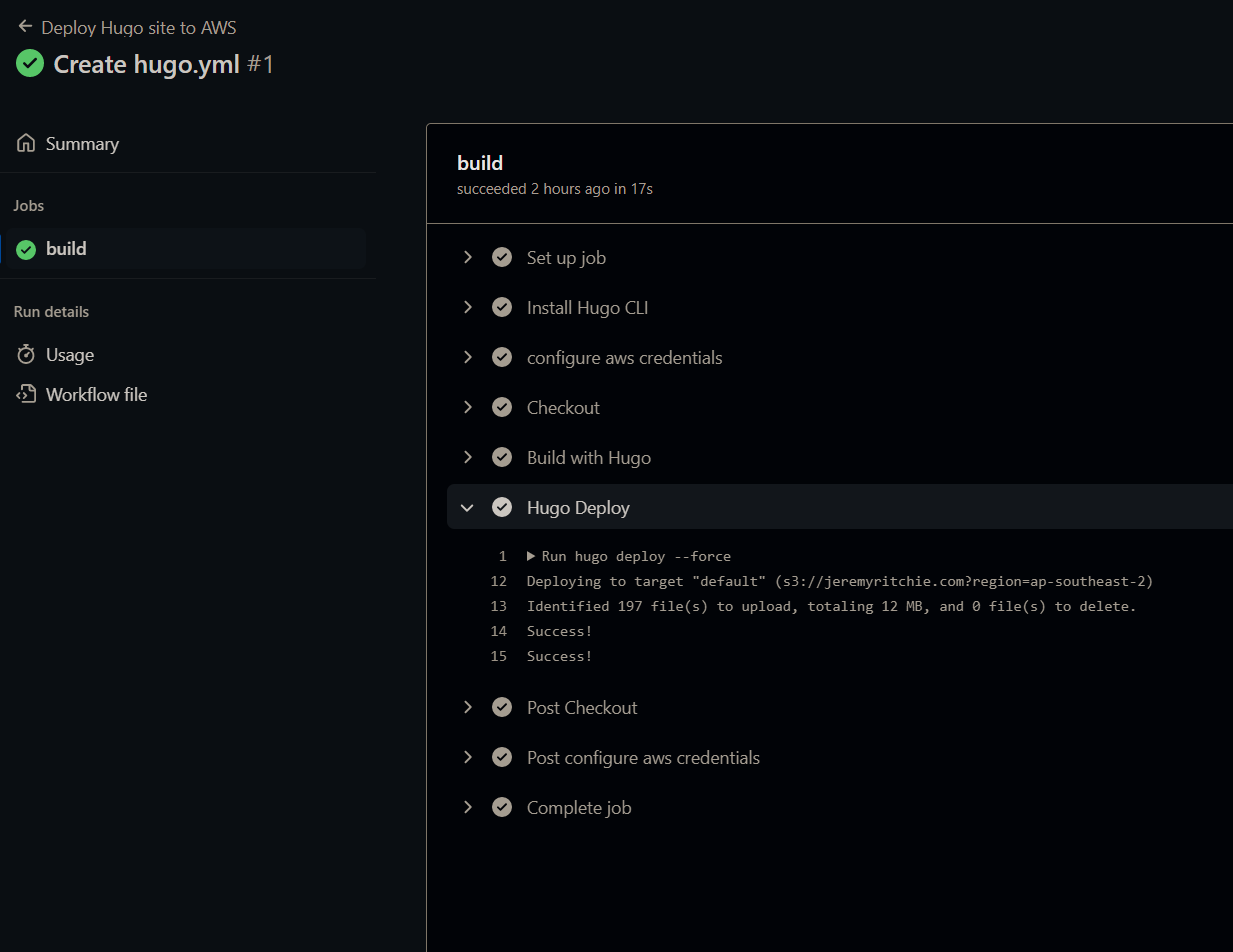 Deploying Hugo Static files to S3